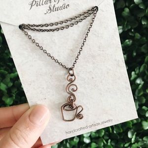 Copper Coffee Necklace